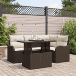 Casa si Gradina - Gradina si terasa - Mobilier exterior - Canapele si fotolii gradina - Set canapea pentru gradina  cu perne maro din poliratan - Infinity.ro