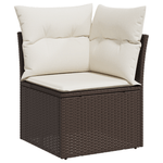Casa si Gradina - Gradina si terasa - Mobilier exterior - Canapele si fotolii gradina - Set canapea pentru gradina  cu perne maro din poliratan - Infinity.ro