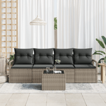 Casa si Gradina - Gradina si terasa - Mobilier exterior - Canapele si fotolii gradina - Set Canapea Gradina  5 Piese cu Perna Gri Ratan Polimer - Infinity.ro