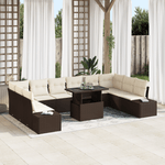 Casa si Gradina - Gradina si terasa - Mobilier exterior - Canapele si fotolii gradina - Set de canapea pentru gradina cu 11 piese si perne maro din poliratan - Infinity.ro