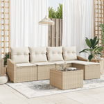 Casa si Gradina - Gradina si terasa - Mobilier exterior - Canapele si fotolii gradina - Set de gradina format din 6 piese cu perne, Ratan poli, Maro - Infinity.ro