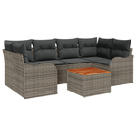 Casa si Gradina - Gradina si terasa - Mobilier exterior - Canapele si fotolii gradina - Set de Canapea Gradina  7 Piese cu Perne Gri Poliratan Acacia - Infinity.ro