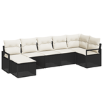 Casa si Gradina - Gradina si terasa - Mobilier exterior - Canapele si fotolii gradina - Set de canapea de gradina  7 piese cu perne Negru Ratan Poli - Infinity.ro