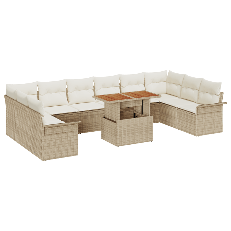 Casa si Gradina - Gradina si terasa - Mobilier exterior - Canapele si fotolii gradina - Set de Canape Gradina 11 Piese cu Pernite Bej Rattan Polietilenic - Infinity.ro