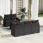 Casa si Gradina - Gradina si terasa - Mobilier exterior - Canapele si fotolii gradina - Set canapea gradina 6 piese cu perne negru poliratan - Infinity.ro