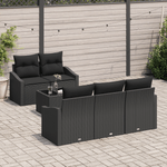 Casa si Gradina - Gradina si terasa - Mobilier exterior - Canapele si fotolii gradina - Set canapea gradina 6 piese cu perne negru poliratan - Infinity.ro
