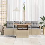 Casa si Gradina - Gradina si terasa - Mobilier exterior - Canapele si fotolii gradina - Set de canapea de gradina  cu 5 piese si perne Bej Poliratan - Infinity.ro