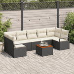 Casa si Gradina - Gradina si terasa - Mobilier exterior - Canapele si fotolii gradina - Set Divan Gradina cu Perne Negru Ratan Polietilenic Acacia - Infinity.ro