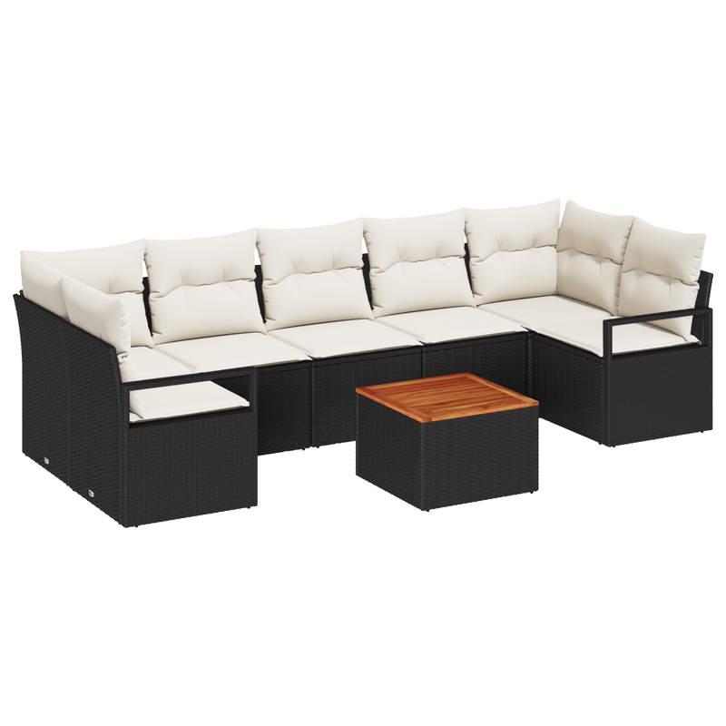 Casa si Gradina - Gradina si terasa - Mobilier exterior - Canapele si fotolii gradina - Set Divan Gradina cu Perne Negru Ratan Polietilenic Acacia - Infinity.ro