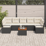Casa si Gradina - Gradina si terasa - Mobilier exterior - Canapele si fotolii gradina - Set Divan Gradina cu Perne Negru Ratan Polietilenic Acacia - Infinity.ro