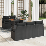 Casa si Gradina - Gradina si terasa - Mobilier exterior - Canapele si fotolii gradina - Set canapea gradina  6 piese cu perne negru ratan poli - Infinity.ro