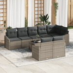 Casa si Gradina - Gradina si terasa - Mobilier exterior - Canapele si fotolii gradina - Set de gradina cu 8 piese si perne din ratan poliesteric negru - Infinity.ro