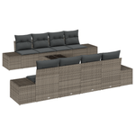 Casa si Gradina - Gradina si terasa - Mobilier exterior - Canapele si fotolii gradina - Set canapea pentru gradina cu 7 piese si perne gri din poliratan - Infinity.ro