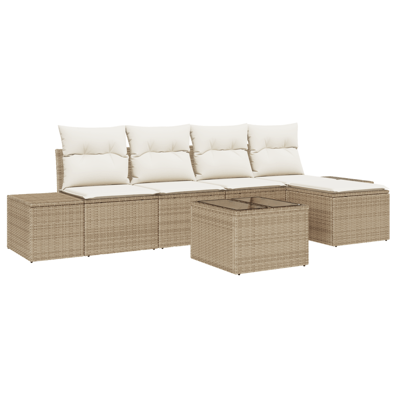Casa si Gradina - Gradina si terasa - Mobilier exterior - Canapele si fotolii gradina - Set de canapea de gradina cu perne maro din ratan poliester - Infinity.ro