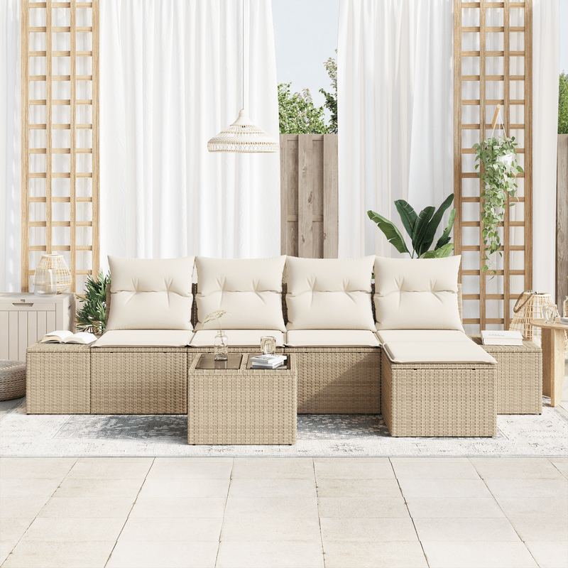 Casa si Gradina - Gradina si terasa - Mobilier exterior - Canapele si fotolii gradina - Set de canapea de gradina cu perne maro din ratan poliester - Infinity.ro