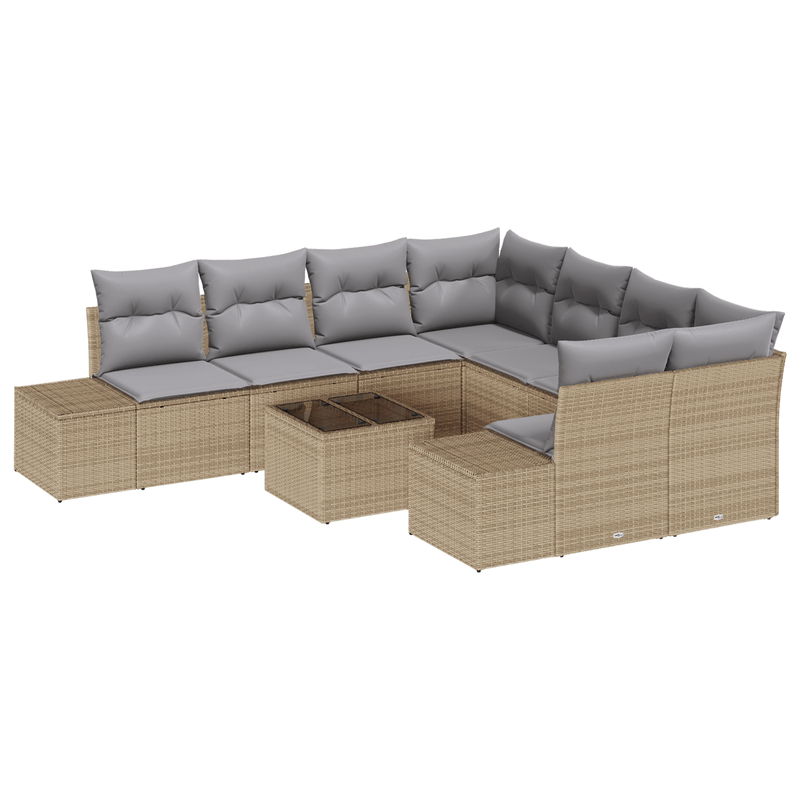 Casa si Gradina - Gradina si terasa - Mobilier exterior - Canapele si fotolii gradina - Set Canapele Gradina cu Pernite Bej Ratan - Infinity.ro