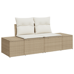 Casa si Gradina - Gradina si terasa - Mobilier exterior - Canapele si fotolii gradina - Set de Sofa de Gradina cu 8 Piese cu Perne Bej din Ratan Polimeric Acacia - Infinity.ro