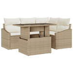 Casa si Gradina - Gradina si terasa - Mobilier exterior - Canapele si fotolii gradina - Set de canapea pentru gradina 5 piese cu perne Bej din poliratan - Infinity.ro