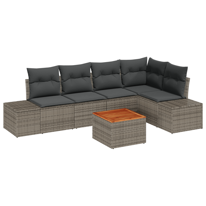 Casa si Gradina - Gradina si terasa - Mobilier exterior - Canapele si fotolii gradina - Set Canapea Gradina cu Perne Gri din Poliratan Acacia - Infinity.ro