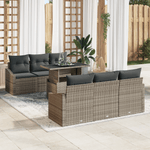 Casa si Gradina - Gradina si terasa - Mobilier exterior - Canapele si fotolii gradina - Set de canapea de gradina cu perne de 7 piese Gri Ratan Polimerizat - Infinity.ro