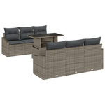 Casa si Gradina - Gradina si terasa - Mobilier exterior - Canapele si fotolii gradina - Set de canapea de gradina cu perne de 7 piese Gri Ratan Polimerizat - Infinity.ro