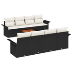 Casa si Gradina - Gradina si terasa - Mobilier exterior - Canapele si fotolii gradina - Set Canapea Gradina  cu Pernute 9 Piese Negru Poliratan Acacia - Infinity.ro