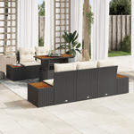 Casa si Gradina - Gradina si terasa - Mobilier exterior - Seturi mobila gradina - Set de Sofa  6 Piese cu Perne in Ratan Poli Negru - Infinity.ro