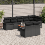 Casa si Gradina - Gradina si terasa - Mobilier exterior - Canapele si fotolii gradina - Set canapea gradina  9 piese cu perne Negru Poliratan Acacia - Infinity.ro