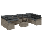 Casa si Gradina - Gradina si terasa - Mobilier exterior - Canapele si fotolii gradina - Set Canapea Gradina  11 Piese cu Perne Gri Poliratan - Infinity.ro