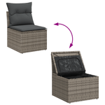Casa si Gradina - Gradina si terasa - Mobilier exterior - Canapele si fotolii gradina - Set Canapea Gradina  11 Piese cu Perne Gri Poliratan - Infinity.ro
