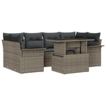 Casa si Gradina - Gradina si terasa - Mobilier exterior - Canapele si fotolii gradina - Set canapele de gradina  cu 7 piese si perne Gri Ratan Poli - Infinity.ro