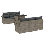 Casa si Gradina - Gradina si terasa - Mobilier exterior - Canapele si fotolii gradina - Set de canapea gradina  7 piese cu perne gri din ratan poli - Infinity.ro