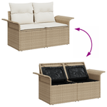 Casa si Gradina - Gradina si terasa - Mobilier exterior - Canapele si fotolii gradina - Set Canapea Gradina  de 9 Piese cu Perne Bej din Ratan Polimeric - Infinity.ro