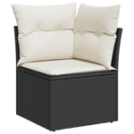 Casa si Gradina - Gradina si terasa - Mobilier exterior - Canapele si fotolii gradina - Set de canapele de gradina  8 piese cu perne Negru Poli Ratan Acacia - Infinity.ro