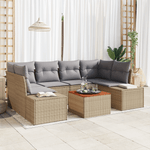 Casa si Gradina - Gradina si terasa - Mobilier exterior - Canapele si fotolii gradina - Set de canapele de gradina cu perne Bej din ratan poli Acacia - Infinity.ro