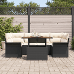 Casa si Gradina - Gradina si terasa - Mobilier exterior - Canapele si fotolii gradina - Set 7 piese canapea gradina  cu perne Negru Ratan Poli - Infinity.ro