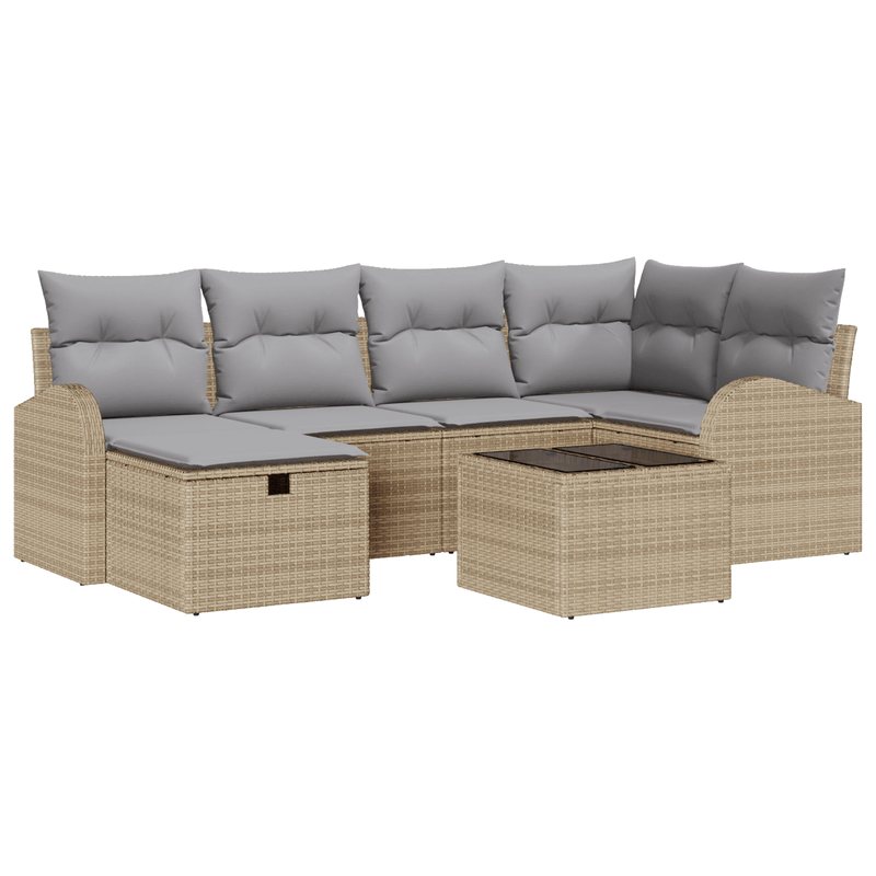 Casa si Gradina - Gradina si terasa - Mobilier exterior - Canapele si fotolii gradina - Set de canapea pentru gradina cu perne bej din ratan poli - Infinity.ro