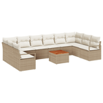 Casa si Gradina - Gradina si terasa - Mobilier exterior - Canapele si fotolii gradina - Set de Sofa pentru Gradina  11 Piese cu Perne Bej Ratan Poli Acacia - Infinity.ro