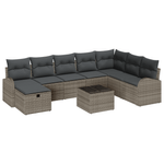 Casa si Gradina - Gradina si terasa - Mobilier exterior - Canapele si fotolii gradina - Set Canapea Gradina 9 Piese cu Perne Gri Ratan Polimer - Infinity.ro