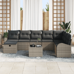 Casa si Gradina - Gradina si terasa - Mobilier exterior - Canapele si fotolii gradina - Set Canapea Gradina 9 Piese cu Perne Gri Ratan Polimer - Infinity.ro