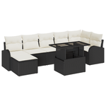 Casa si Gradina - Gradina si terasa - Mobilier exterior - Canapele si fotolii gradina - Set Canapea Gradina  8 Piese cu Perne Negru Ratan Poli - Infinity.ro