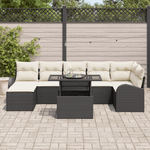 Casa si Gradina - Gradina si terasa - Mobilier exterior - Canapele si fotolii gradina - Set Canapea Gradina  8 Piese cu Perne Negru Ratan Poli - Infinity.ro