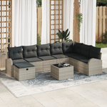 Casa si Gradina - Gradina si terasa - Mobilier exterior - Canapele si fotolii gradina - Set de canapea pentru gradina cu perne gri deschis din ratan poli - Infinity.ro