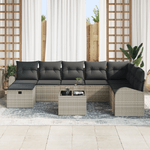 Casa si Gradina - Gradina si terasa - Mobilier exterior - Canapele si fotolii gradina - Set de canapea pentru gradina cu perne gri deschis din ratan poli - Infinity.ro