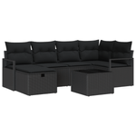 Casa si Gradina - Gradina si terasa - Mobilier exterior - Canapele si fotolii gradina - Set de canapea pentru gradina  cu perne Negru Ratan Polimeric - Infinity.ro