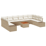 Casa si Gradina - Gradina si terasa - Mobilier exterior - Canapele si fotolii gradina - Set canapele gradina cu perne bej din ratan poli si acacia - Infinity.ro