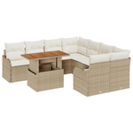 Casa si Gradina - Gradina si terasa - Mobilier exterior - Canapele si fotolii gradina - Set canapea gradina  9 piese si perne din ratan poli bej - Infinity.ro