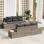 Casa si Gradina - Gradina si terasa - Mobilier exterior - Canapele si fotolii gradina - Set de Canapele Gradina  cu Perne Gri Ratan Polimer Acacia - Infinity.ro