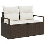 Casa si Gradina - Gradina si terasa - Mobilier exterior - Canapele si fotolii gradina - Set canapea gradina  5 piese cu perne maro din poliratan - Infinity.ro