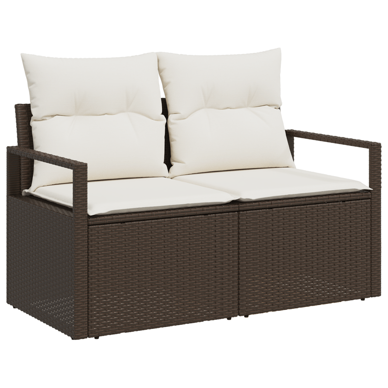 Casa si Gradina - Gradina si terasa - Mobilier exterior - Canapele si fotolii gradina - Set canapea gradina  5 piese cu perne maro din poliratan - Infinity.ro